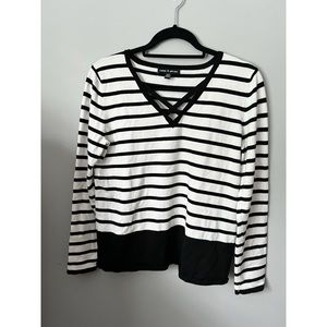 Striped Pullover Sweater by Cable & Gauge